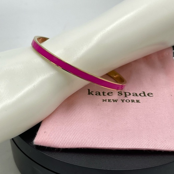 Kate Spade Rise Above Inspirational‎ Hot Pink Gold Plated Bangle Bracelet - Picture 2 of 7